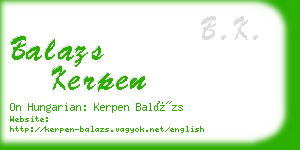 balazs kerpen business card